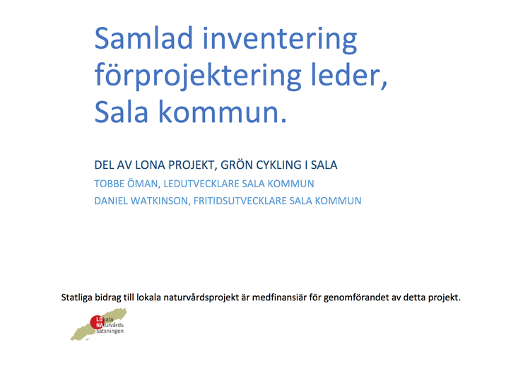 LONA projekt cykel Sala kommun